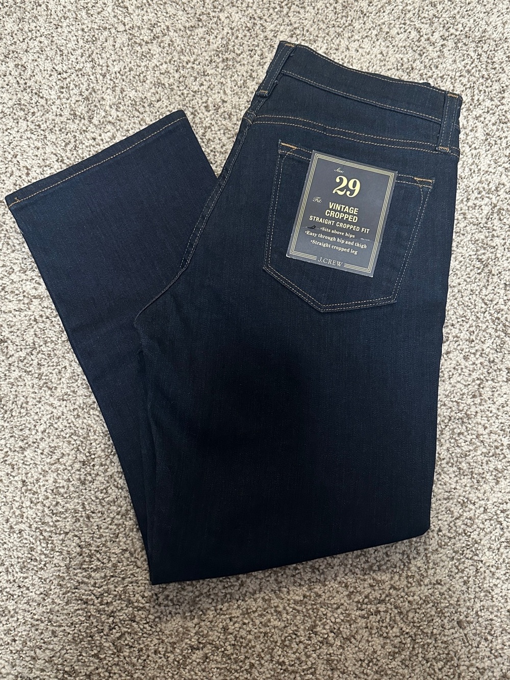 NWT J. Crew Straight Cropped Jeans - Dark Indigo